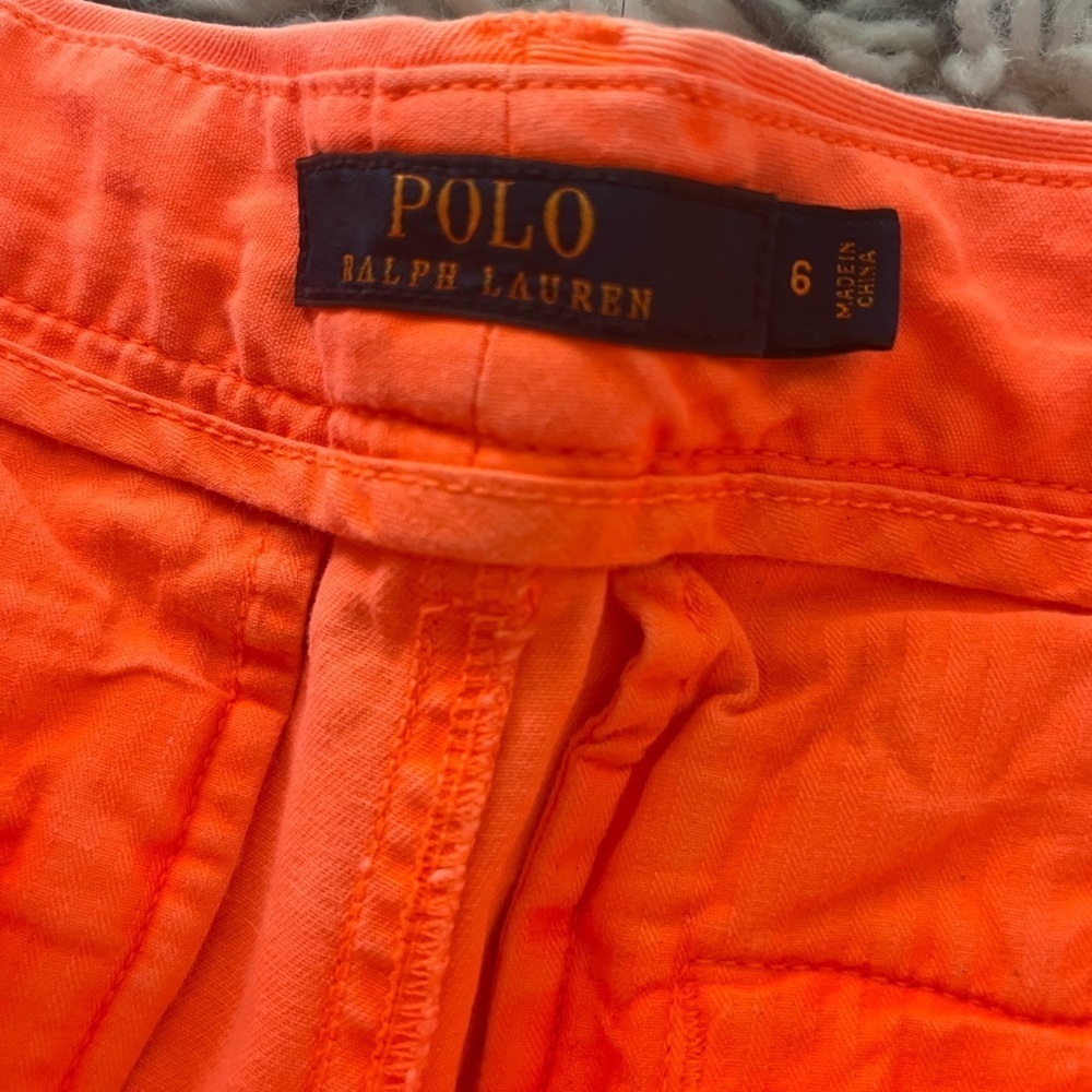 POLO Ralph Lauren neon orange Shorts size 6 beach summer vacation - Picture 3 of 3